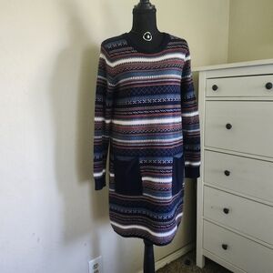 Striped Knit Sweater Dress